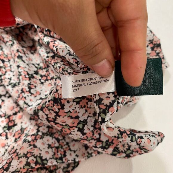 Lauren Ralph Lauren Floral Button Down Blouse 3X Women’s Pink Black White Print - Picture 7 of 7